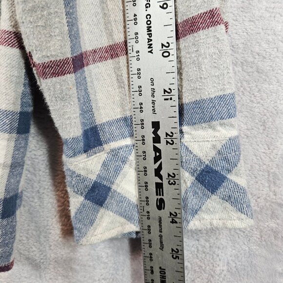Quiksilver Modern Fit Plaid Flannel Shirt Mens XXL Gray Blue grey office casual - Picture 9 of 13